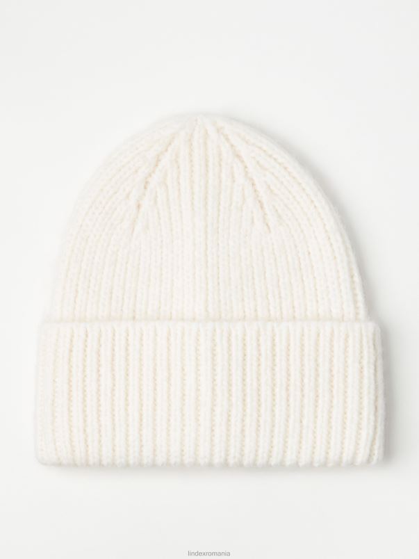 accesorii VHZ2F896 beanie tricot în coastă femei aproape alb Lindex