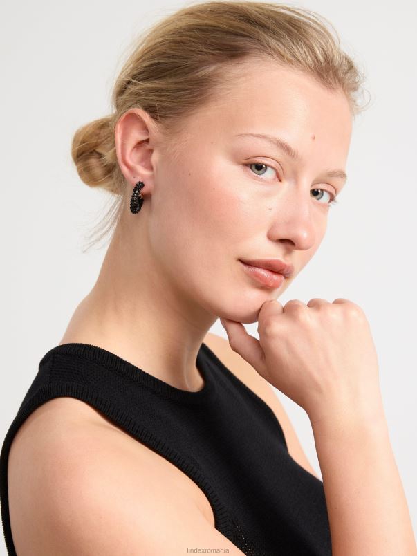 accesorii VHZ2F1056 cercei cerc cu margele femei negru Lindex