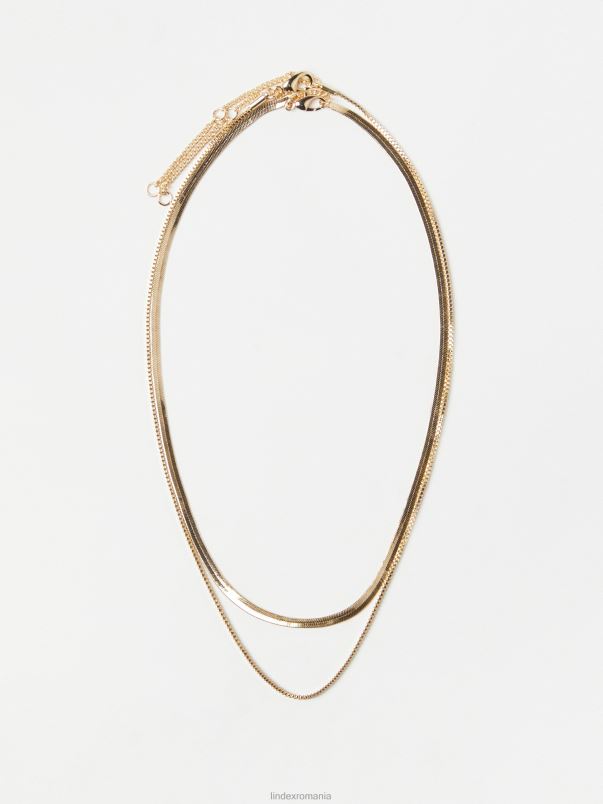 accesorii VHZ2F870 Pachet de 2 coliere femei aur Lindex