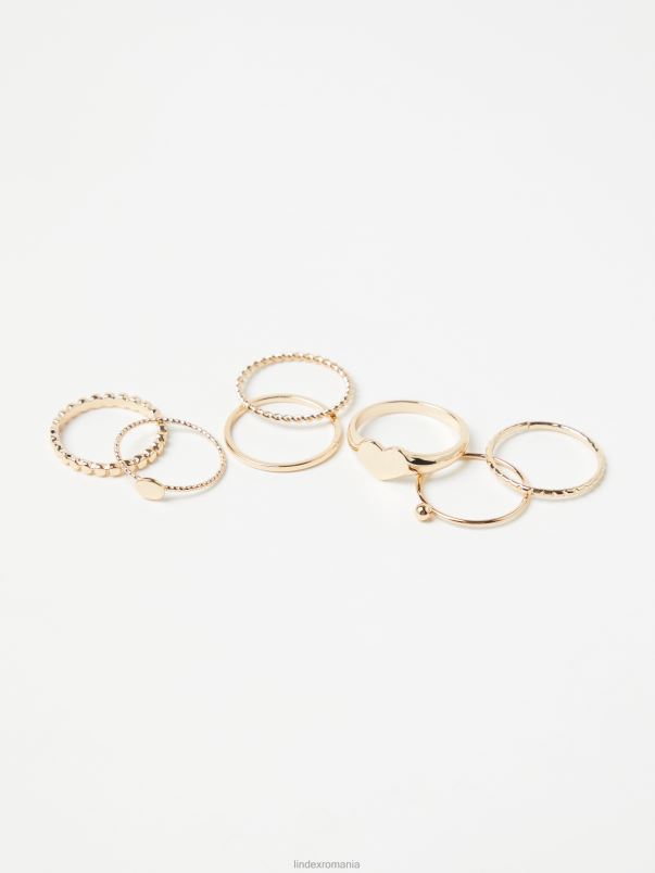accesorii VHZ2F950 Pachet de 7 inele femei aur Lindex