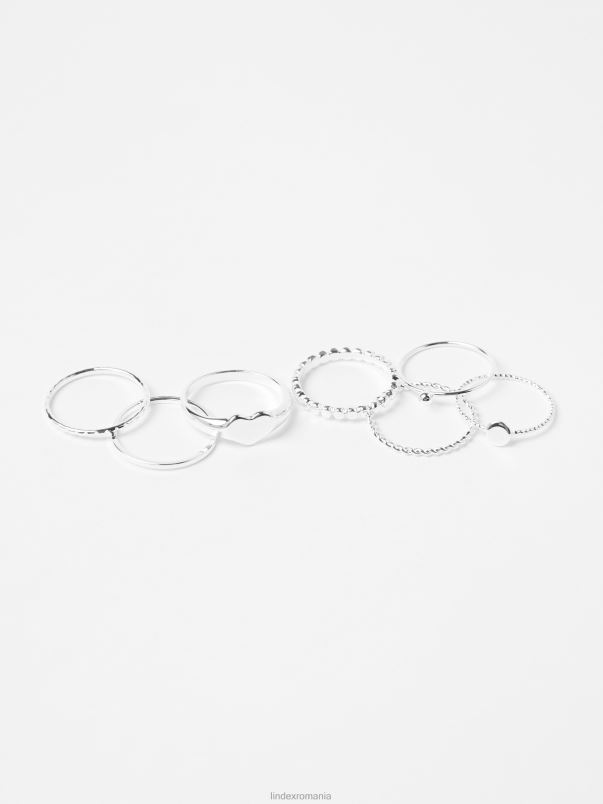 accesorii VHZ2F953 Pachet de 7 inele femei argint Lindex