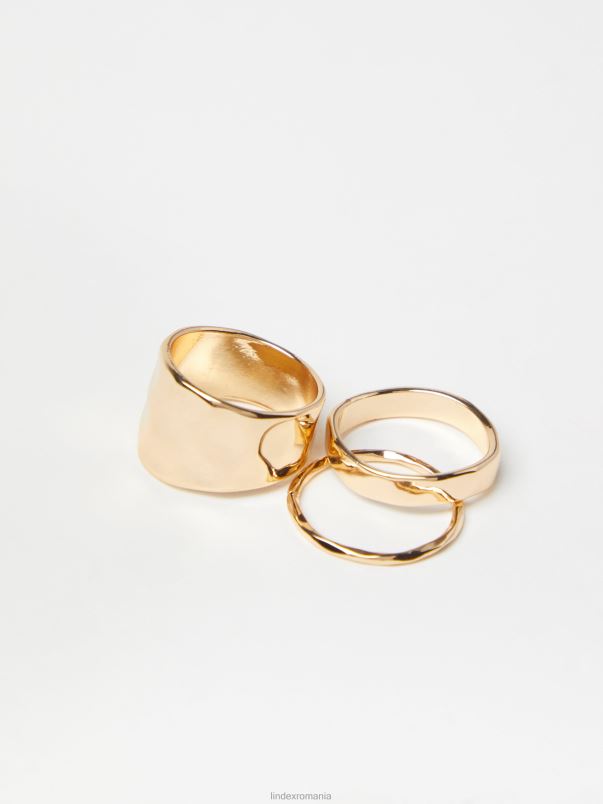 accesorii VHZ2F990 Pachet de 3 inele femei aur Lindex