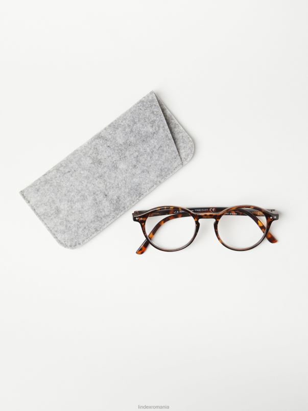 accesorii VHZ2F874 ochelari rotunzi de citit femei maro Lindex