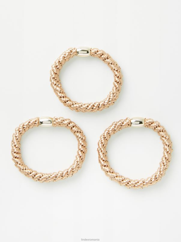 accesorii VHZ2F1017 Pachet de 3 elastice de păr femei bej Lindex