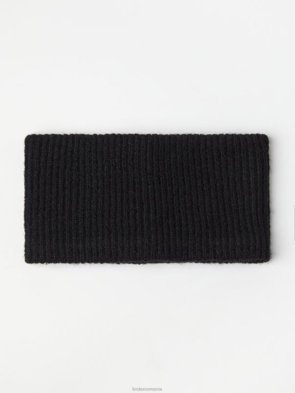 accesorii VHZ2F884 bentita tricotată în coastă femei negru Lindex