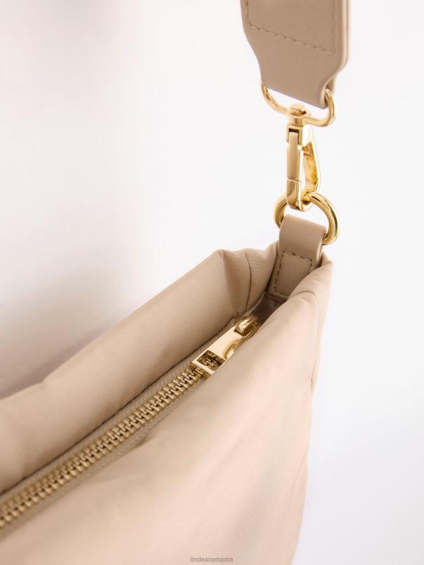 accesorii VHZ2F987 geantă de umăr căptușită femei bej deschis Lindex