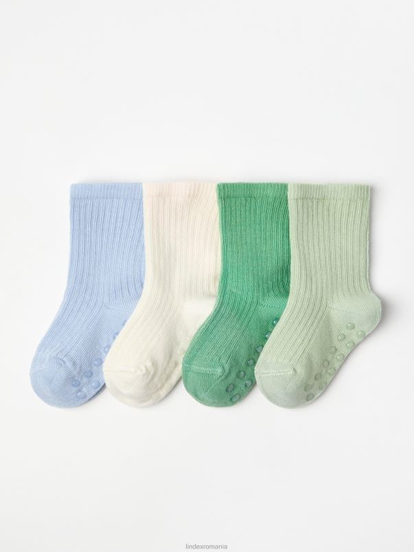 accesorii VHZ2F3987 Pachet de 4 șosete bebelus verde Lindex