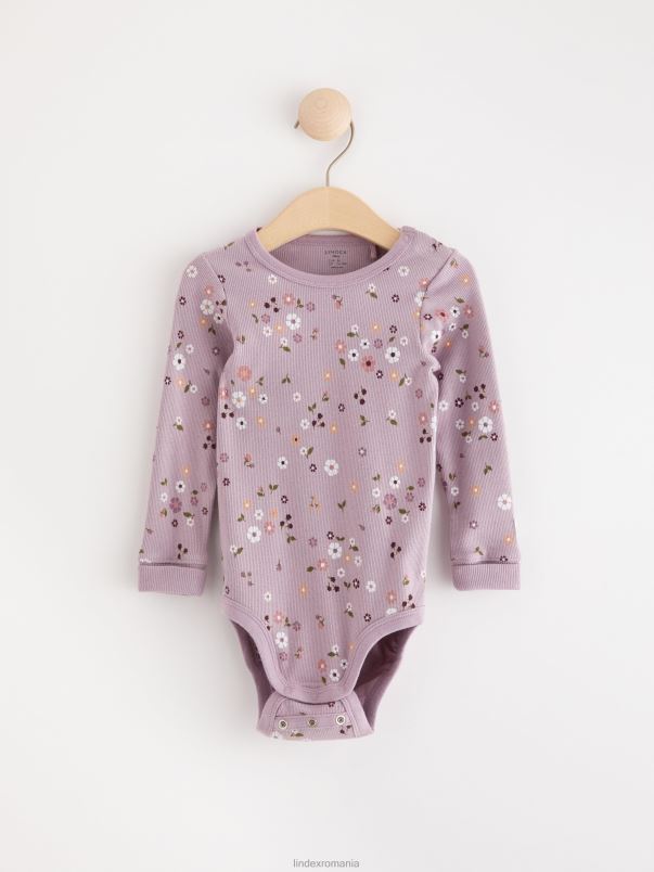 îmbrăcăminte VHZ2F3911 body cu imprimeu floral bebelus liliac praf deschis Lindex
