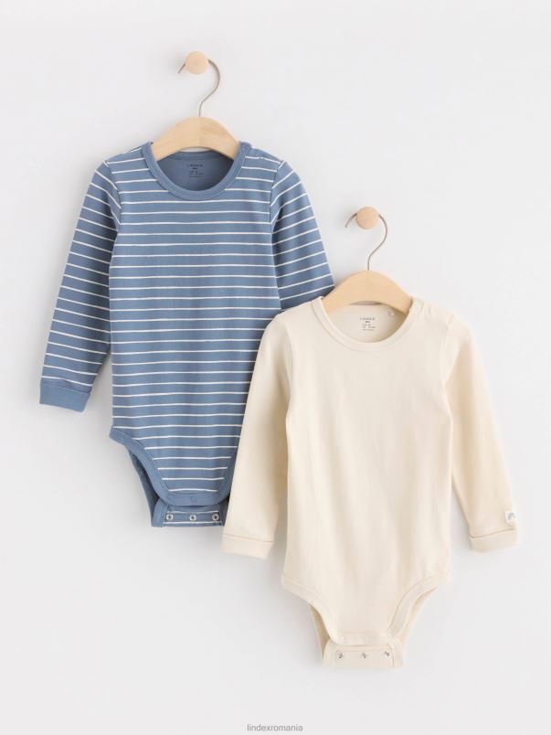 îmbrăcăminte VHZ2F3972 Pachet de 2 bodyuri bebelus albastru praf închis Lindex