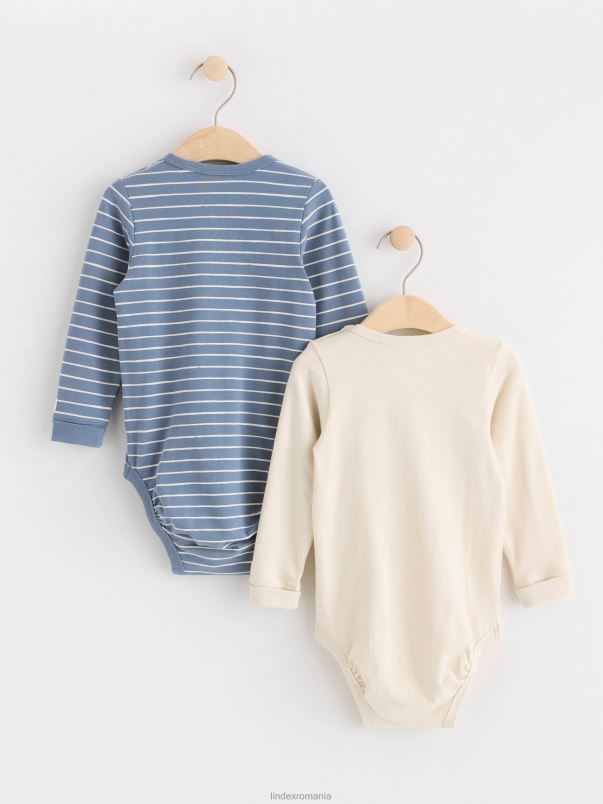 îmbrăcăminte VHZ2F3972 Pachet de 2 bodyuri bebelus albastru praf închis Lindex