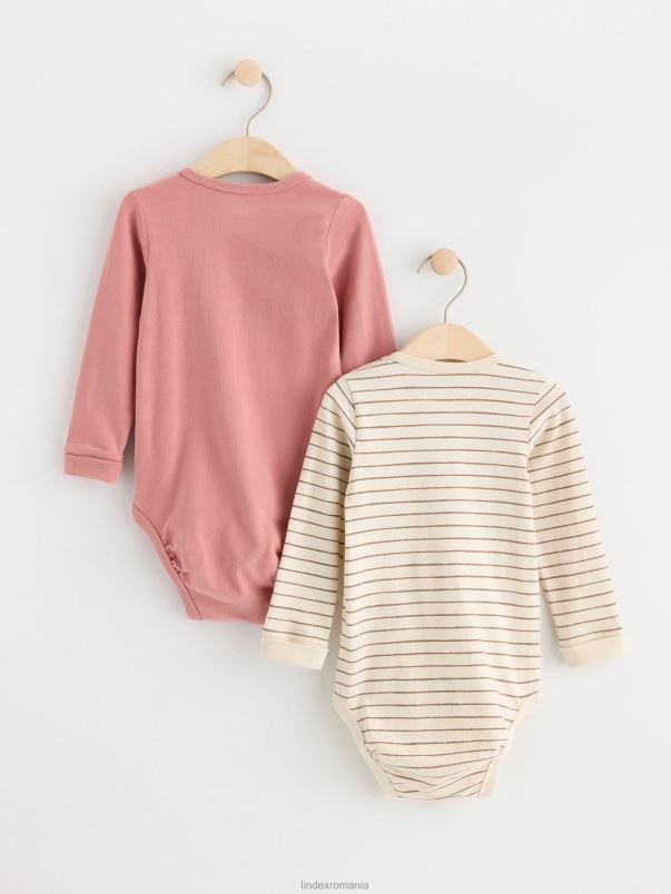 îmbrăcăminte VHZ2F4011 Pachet de 2 bodyuri bebelus bej deschis Lindex