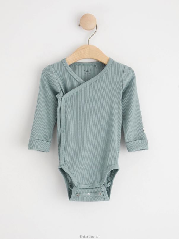 îmbrăcăminte VHZ2F4013 body wrap cu nervuri bebelus albastru deschis praf Lindex