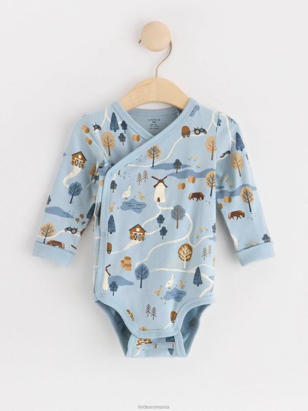 îmbrăcăminte VHZ2F4046 body wrap cu model bebelus albastru deschis praf Lindex