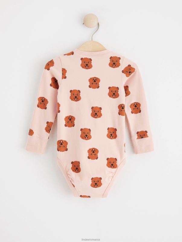 îmbrăcăminte VHZ2F4095 body cu câini bebelus roz praf deschis Lindex