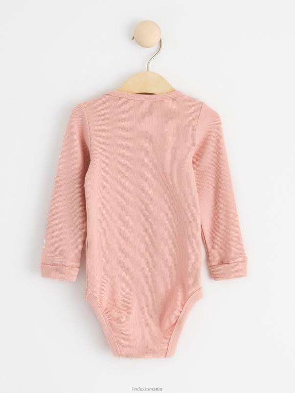 îmbrăcăminte VHZ2F4198 body cu mânecă lungă cu nervuri bebelus roz Lindex