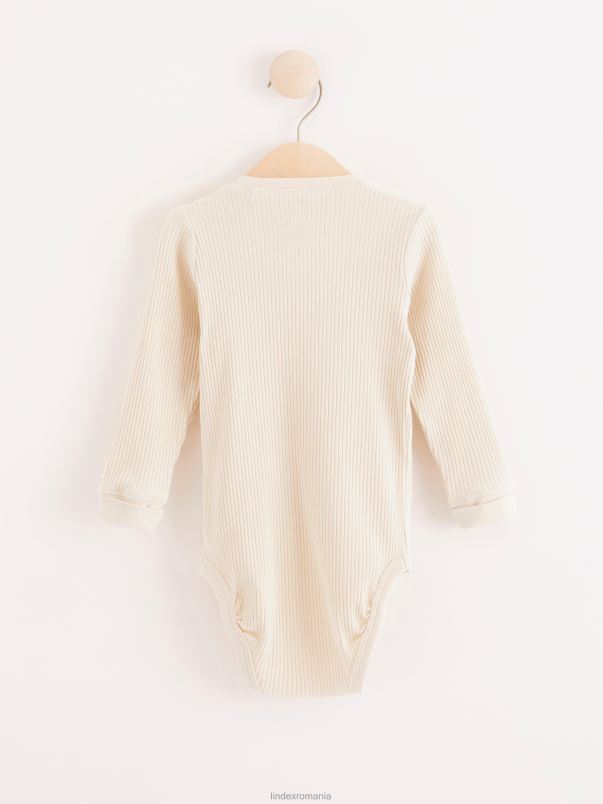 îmbrăcăminte VHZ2F4202 body cu mâneci lungi în coaste bebelus bej deschis Lindex