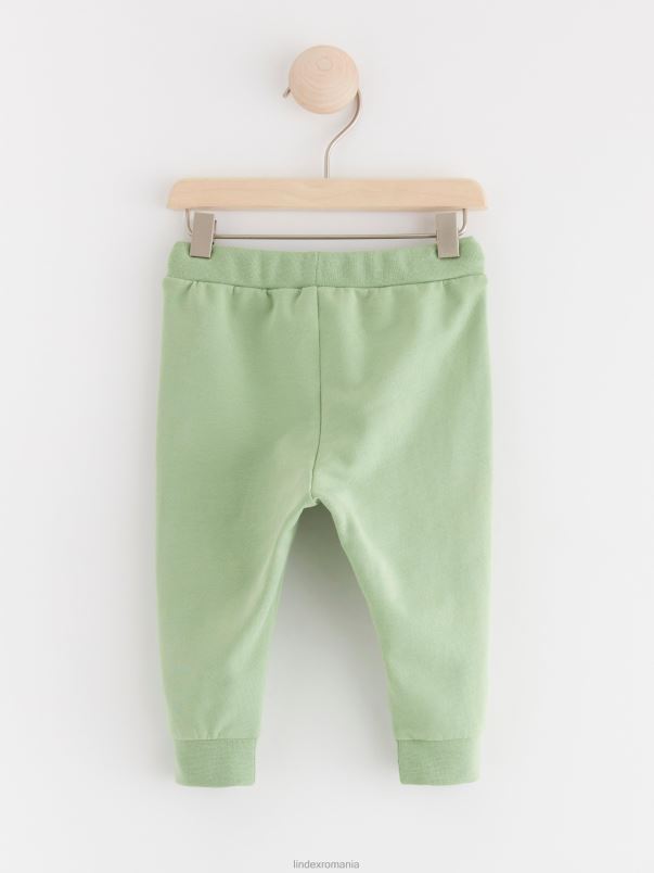 îmbrăcăminte VHZ2F3963 pantaloni de jogging cu interior periat bebelus verde Lindex