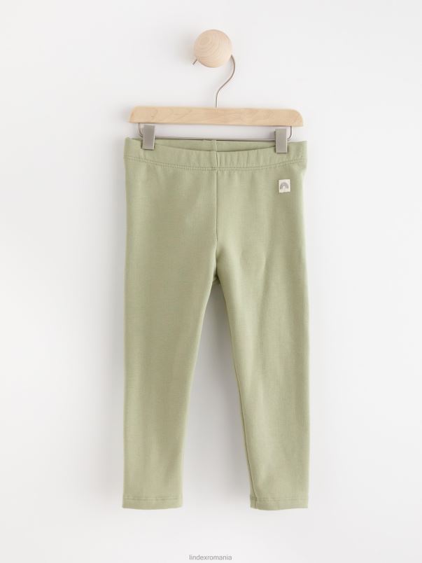 îmbrăcăminte VHZ2F3984 jambiere cu interior periat bebelus verde praf deschis Lindex