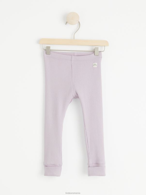 îmbrăcăminte VHZ2F4115 jambiere cu nervuri bebelus liliac deschis Lindex
