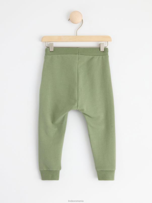 îmbrăcăminte VHZ2F4153 pantaloni de jogging cu interior periat bebelus verde prăfuit Lindex