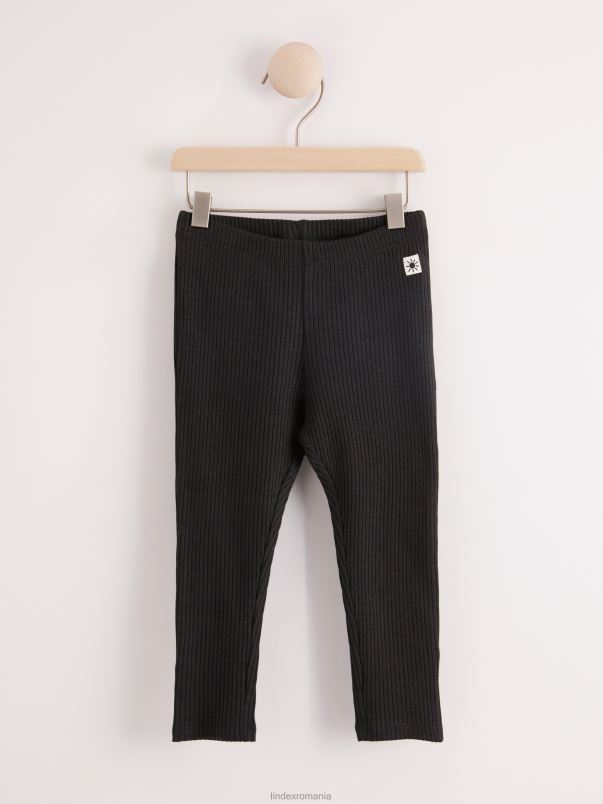 îmbrăcăminte VHZ2F4180 jambiere cu nervuri bebelus negru Lindex