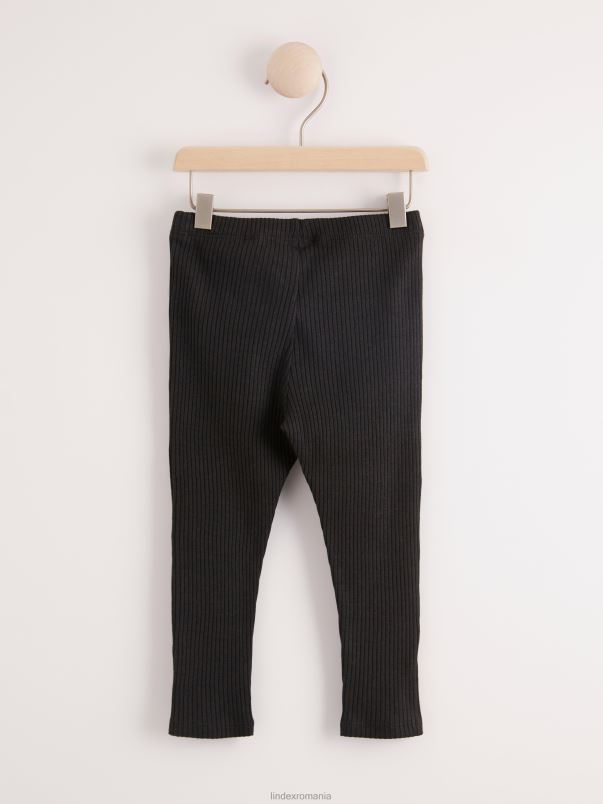 îmbrăcăminte VHZ2F4180 jambiere cu nervuri bebelus negru Lindex