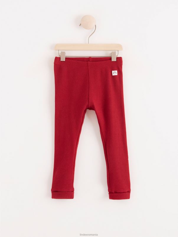 îmbrăcăminte VHZ2F4290 jambiere cu nervuri bebelus roșu închis praf Lindex
