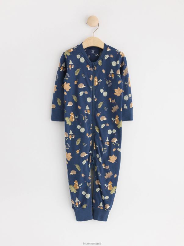 îmbrăcăminte VHZ2F3871 pijamale cu model de pădure bebelus albastru inchis Lindex
