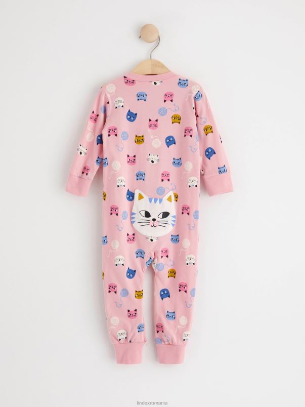 îmbrăcăminte VHZ2F3940 pijamale cu pisici bebelus roz deschis Lindex