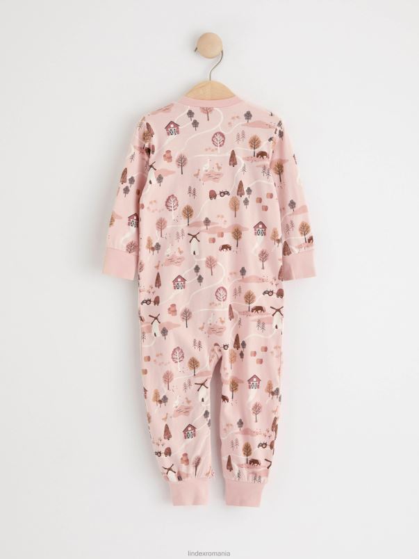 îmbrăcăminte VHZ2F3944 pijamale cu peisaj bebelus roz praf deschis Lindex