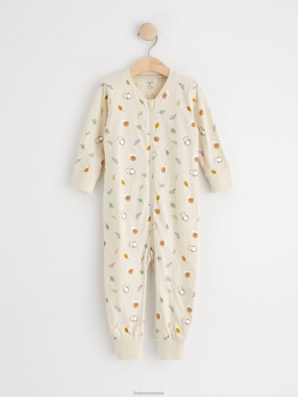 îmbrăcăminte VHZ2F4007 pijamale cu imprimeu animal bebelus bej deschis Lindex