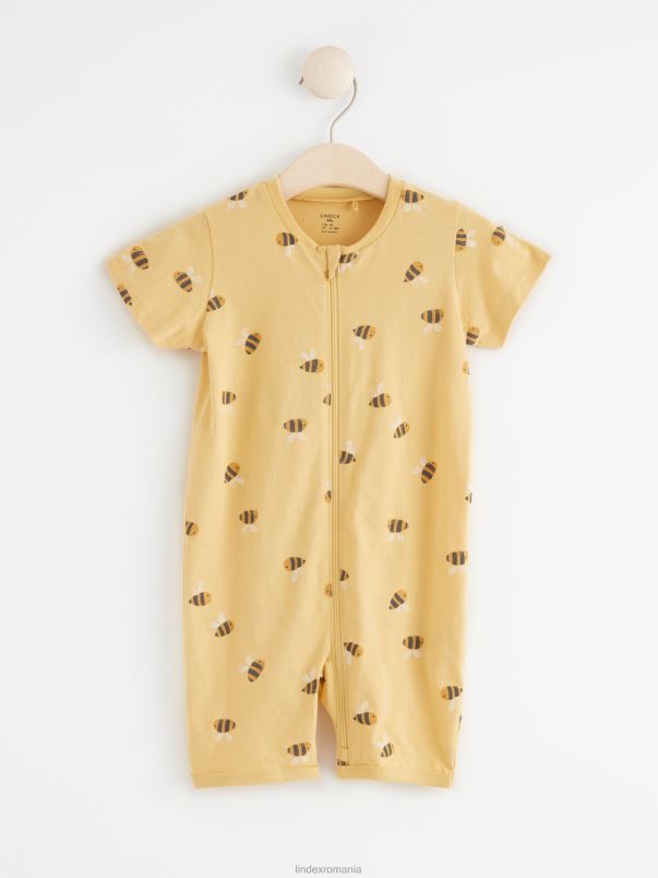 îmbrăcăminte VHZ2F4194 pijamale cu bondari bebelus galben praf deschis Lindex