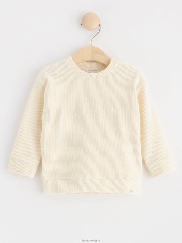 îmbrăcăminte VHZ2F3939 hanorac din velur cu nervuri bebelus bej deschis Lindex