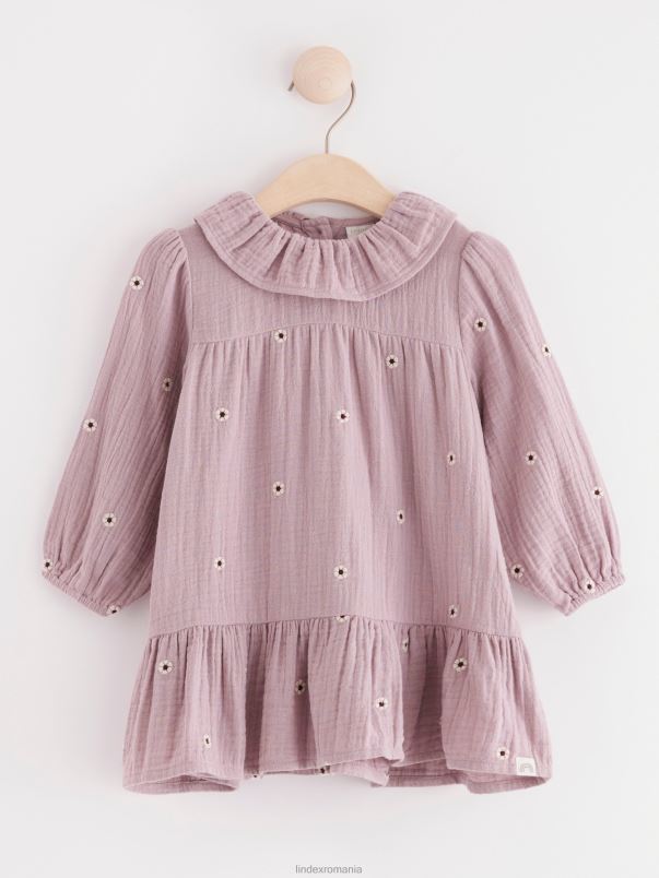 îmbrăcăminte VHZ2F3982 rochie cu maneci bufante bebelus liliac praf deschis Lindex