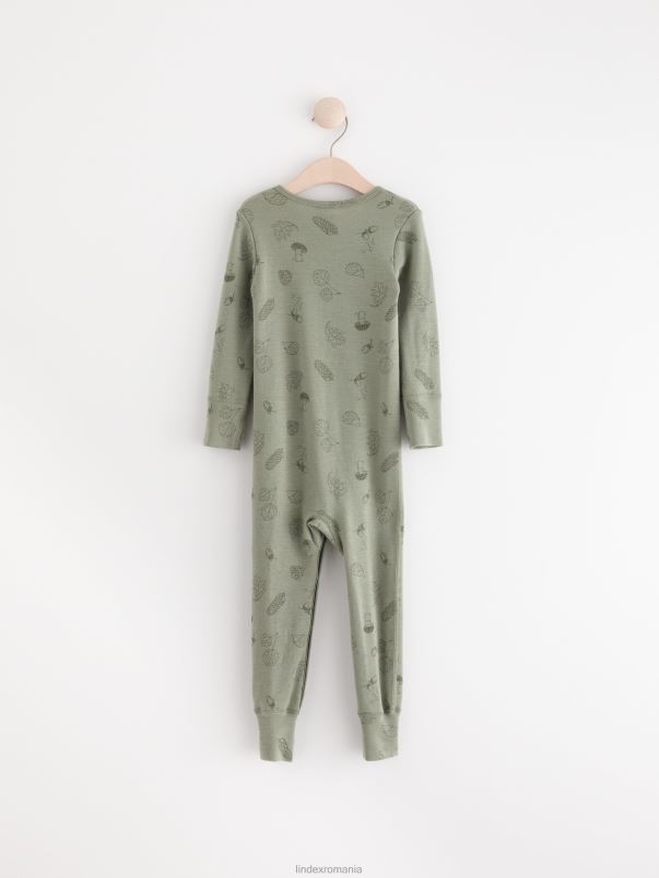 îmbrăcăminte VHZ2F3864 costume din lână merinos bebelus verde praf deschis Lindex