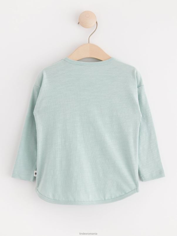 îmbrăcăminte VHZ2F3886 top cu maneca lunga bebelus turcoaz ușor praf Lindex