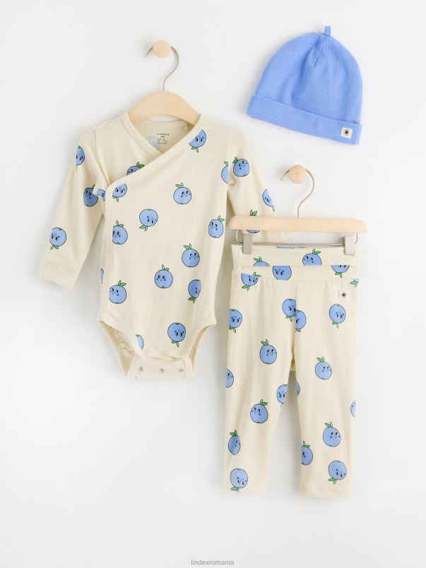 îmbrăcăminte VHZ2F4063 Kit de pornire din 3 piese bebelus bej deschis Lindex