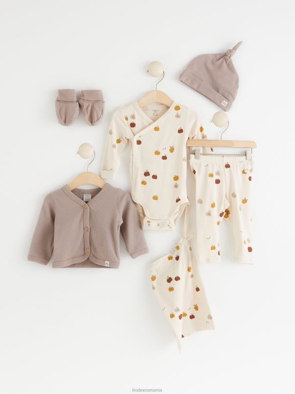 îmbrăcăminte VHZ2F4116 Kit de pornire din 5 piese bebelus bej deschis Lindex