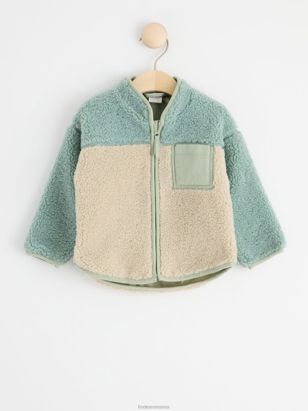 îmbrăcăminte VHZ2F4107 jachetă grămadă cu blocare de culoare bebelus bej deschis Lindex