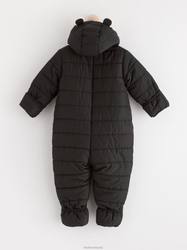 îmbrăcăminte VHZ2F4126 salopeta captusita hidrofuga cu urechi bebelus negru Lindex