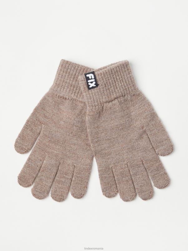 accesorii VHZ2F2999 repara mănuși magice din amestec de lână copii melange maro Lindex