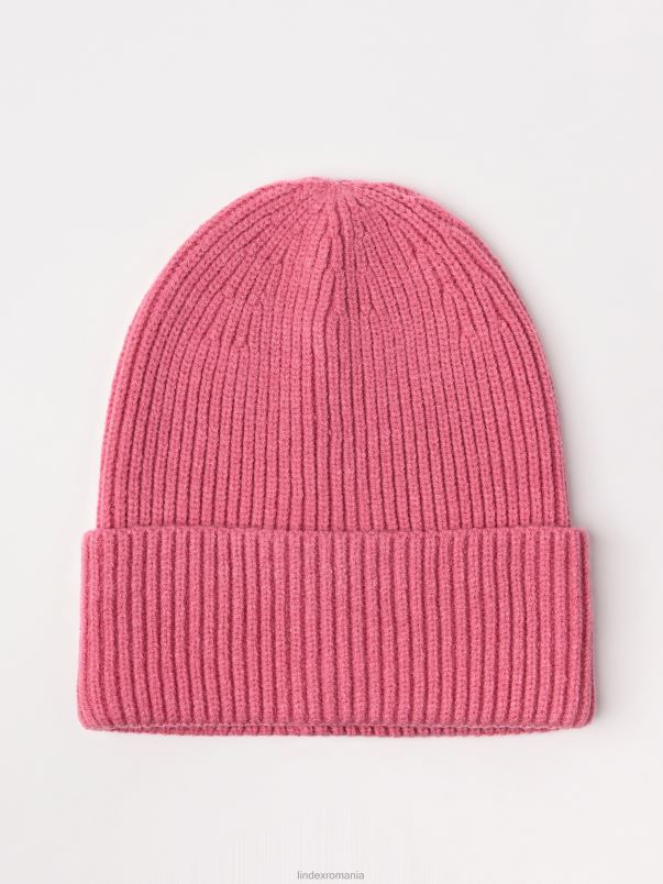 accesorii VHZ2F3112 bonetă tricotată în coaste copii roz Lindex