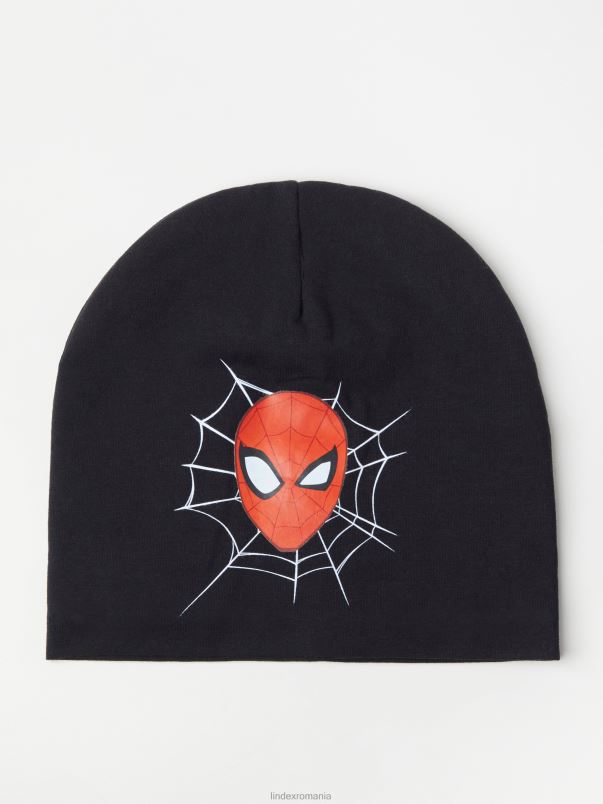 accesorii VHZ2F3120 beanie din jerseu căptușit cu lână cu spider-man copii negru Lindex