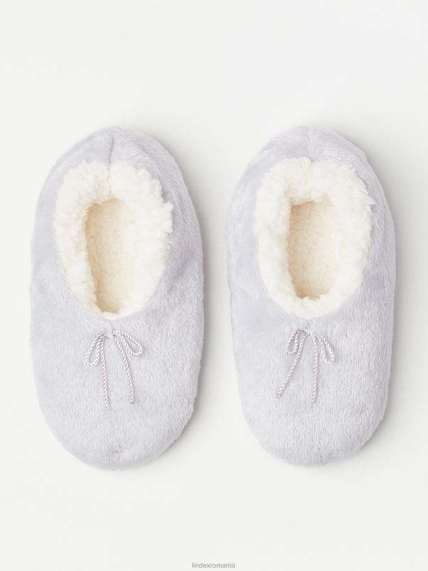 accesorii VHZ2F3138 papuci cu antiderapant copii gri deschis Lindex