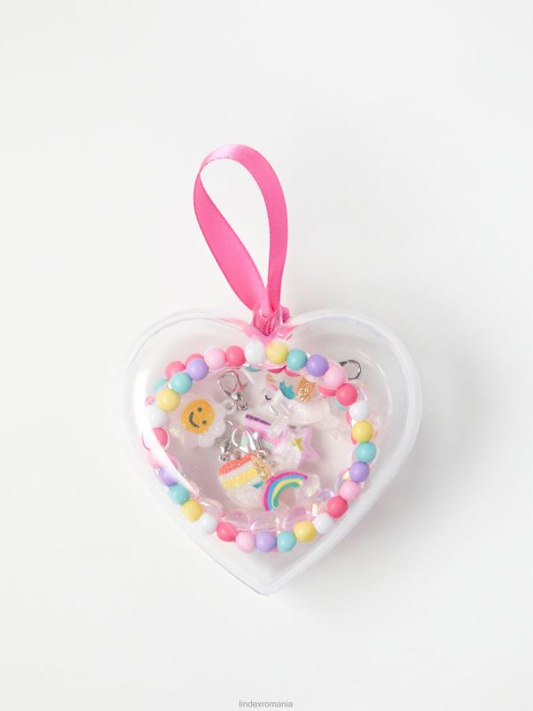 accesorii VHZ2F3179 set bratara cu brelocuri copii roz deschis Lindex