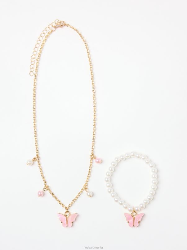 accesorii VHZ2F3213 set de bijuterii cu fluturi copii aur Lindex