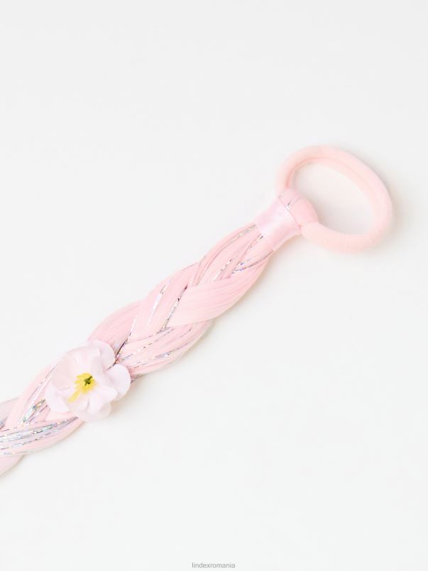 accesorii VHZ2F3220 elastic de păr cu împletitură de păr falsă copii roz deschis Lindex
