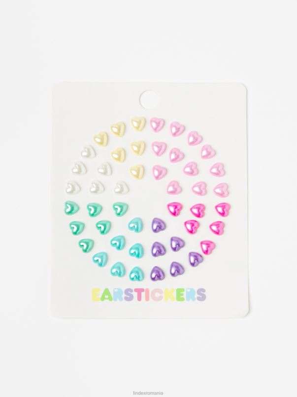 accesorii VHZ2F3230 cercei autocolant inimă copii roz deschis Lindex