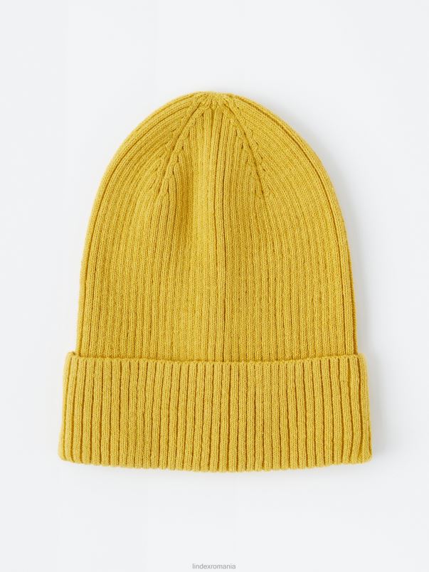 accesorii VHZ2F3325 bonetă din tricot în coastă copii galben praf Lindex