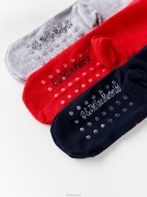 accesorii VHZ2F3627 Pachet de 3 șosete antiderapante cu patrula labe copii marina Lindex